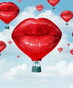 Lips Romantic Hot Air Balloon Diamond Paintings