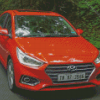 Orange Hyundai Verna Diamond Paintings