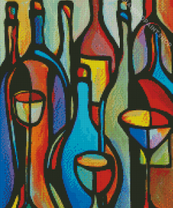 Abstract Bottles And Glasses Art Diamond Paintings