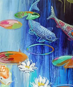 Abstract Koi Fish Diamond Paintings