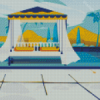 Beach Cabanas Illustration Diamond Paintings