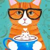 Cat And Coffee Cup Diamond Painting