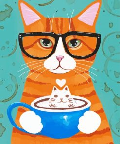 Cat And Coffee Cup Diamond Painting