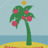 Christmas Palm Tree Illustration Diamond Painting