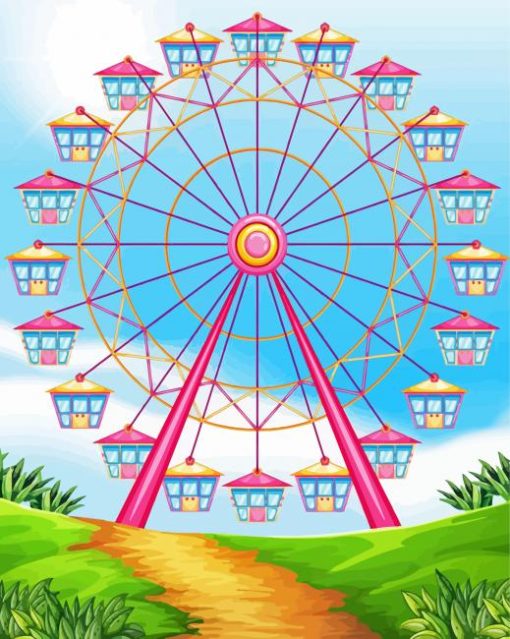 Circus Wheel Illustration Diamond Paintings