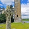 Clonmacnoise Cross Of The Inscriptions And Large Round Tower Diamond Painting