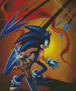 Hedgehog Sonic With Sword Diamond Painting