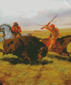 Hunting Buffalo Diamond Paintings