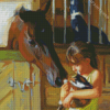 Little Girl With Cat And Horse Diamond Paintings