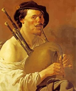 Man Playing Bagpipes Art Diamond Paintings