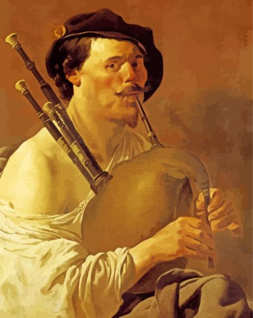 Man Playing Bagpipes Art Diamond Paintings