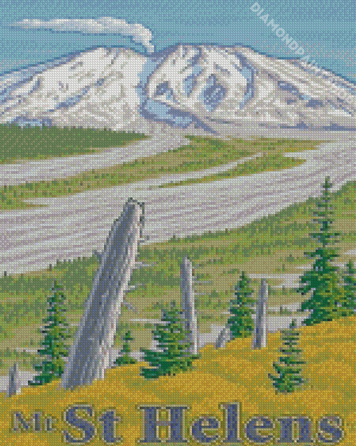 Mount St Helens Poster Art Diamond Paintings