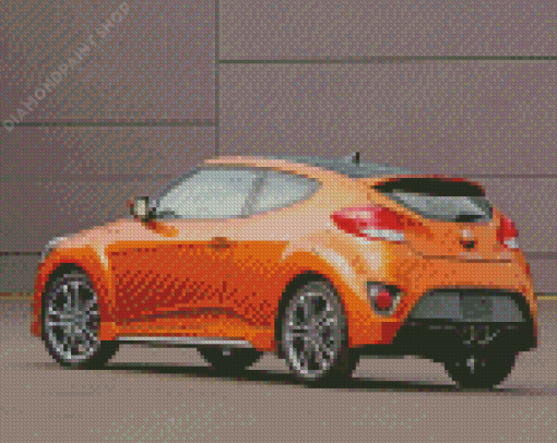 Orange Hyundai Veloster Diamond Paintings