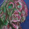 Pink And Black Dog Art Diamond Paintings