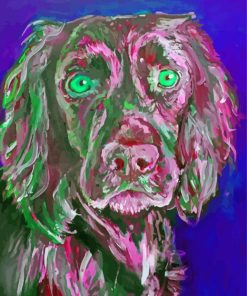 Pink And Black Dog Art Diamond Paintings