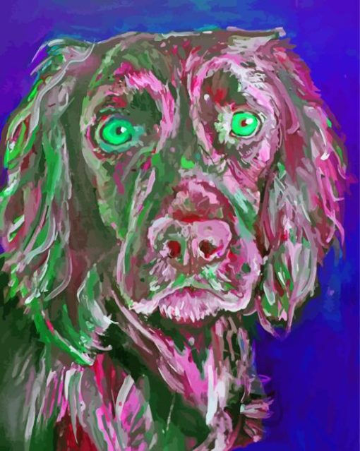 Pink And Black Dog Art Diamond Paintings