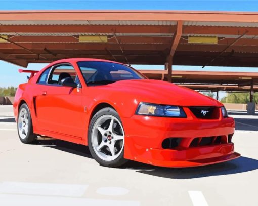 Red 2000 Ford Mustang Gt Diamond Paintings