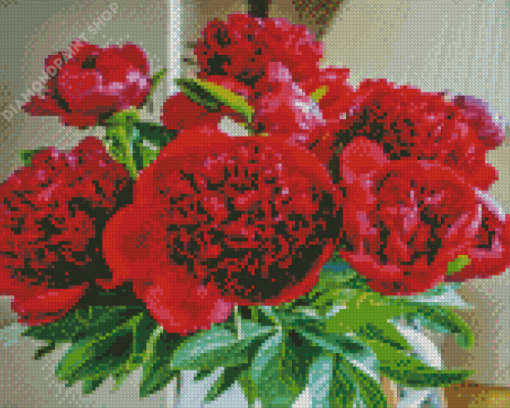 Red Peony Diamond Paintings