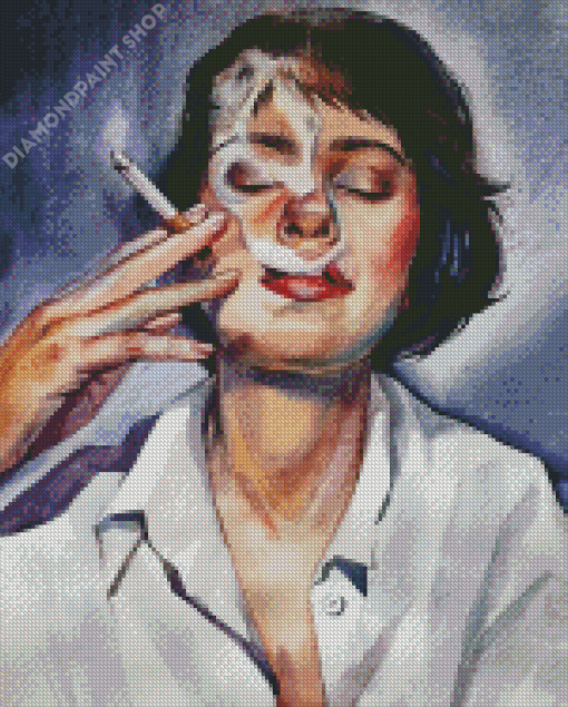 Smoke Girl Diamond Paintings