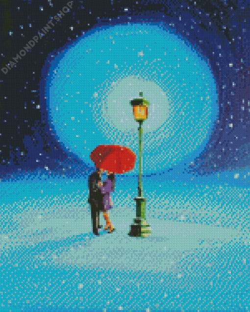 Snow Date At Night Diamond Painting