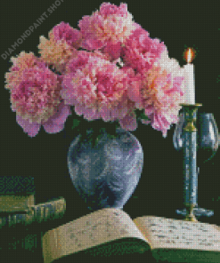 Still Life With Peonies Flowers Diamond Paintings