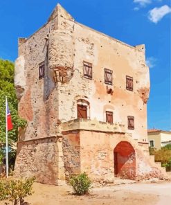 Tower Of Markellos In Aegina Greece Diamond Paintings