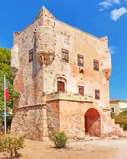 Tower Of Markellos In Aegina Greece Diamond Paintings