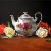 Victorian Teapot With Flowers Art Diamond