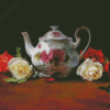 Victorian Teapot With Flowers Art Diamond