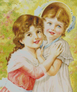 Victorian Vintage Children Diamond Paintings