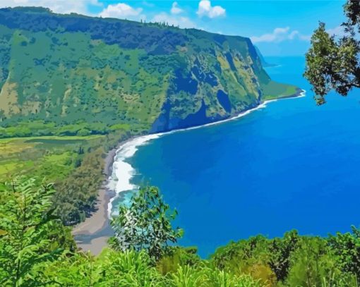 Waipio Valley Beach Diamond Paintings