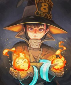 Adorable Fire Force Anime Girl Diamond Paintings