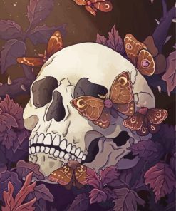 Aesthetic Skull And Butterflies Diamond Painting