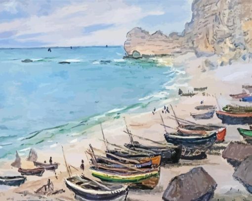 Claude Monet Boats Beach Diamond Painting