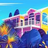 Colorful Illustration House Diamond Painting