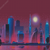 Cool Purple City Diamond Paintings