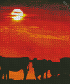 Cows Silhouette Diamond Paintings