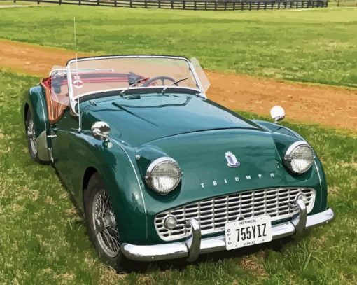 Green Triumph TR3A Diamond Paintings