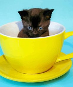 Kitten In Cup Diamond Painting