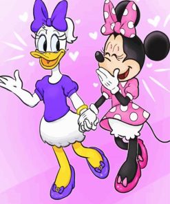 Minnie Mouse And Daisy Art Diamond Painting