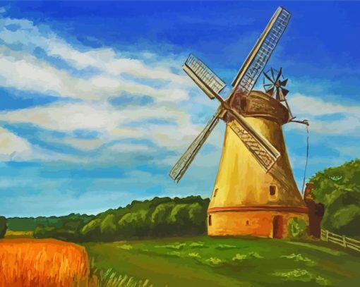 Old Abstract Windmills Diamond Paintings