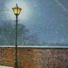 Snowy Victorian Lamppost Diamond Paintings