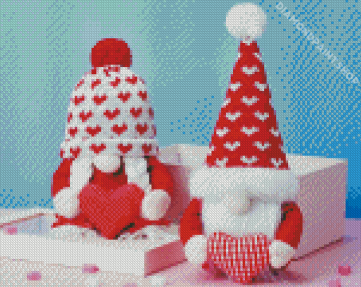 Two Gnomes Valentine Diamond Painting