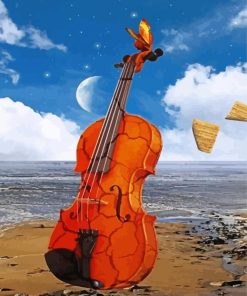 Violin Beach Diamond Painting