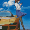 Yellow Anime Car Diamond Paintings