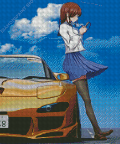 Yellow Anime Car Diamond Paintings