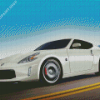 Aesthetic White Nissan 370z Car Diamond Painting