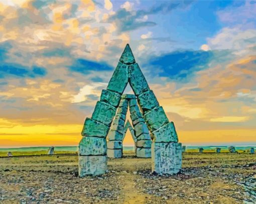 Arctic Henge Sunset Diamond Painting