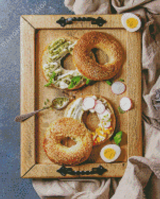 Bagel With Cream Cheese Diamond Painting