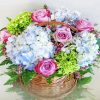 Basket With Hydrangeas Art Diamond Painting